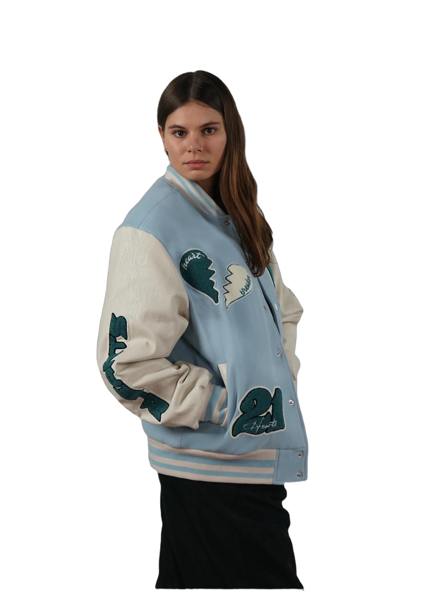 Broken Hearts Blue Varsity Jacket