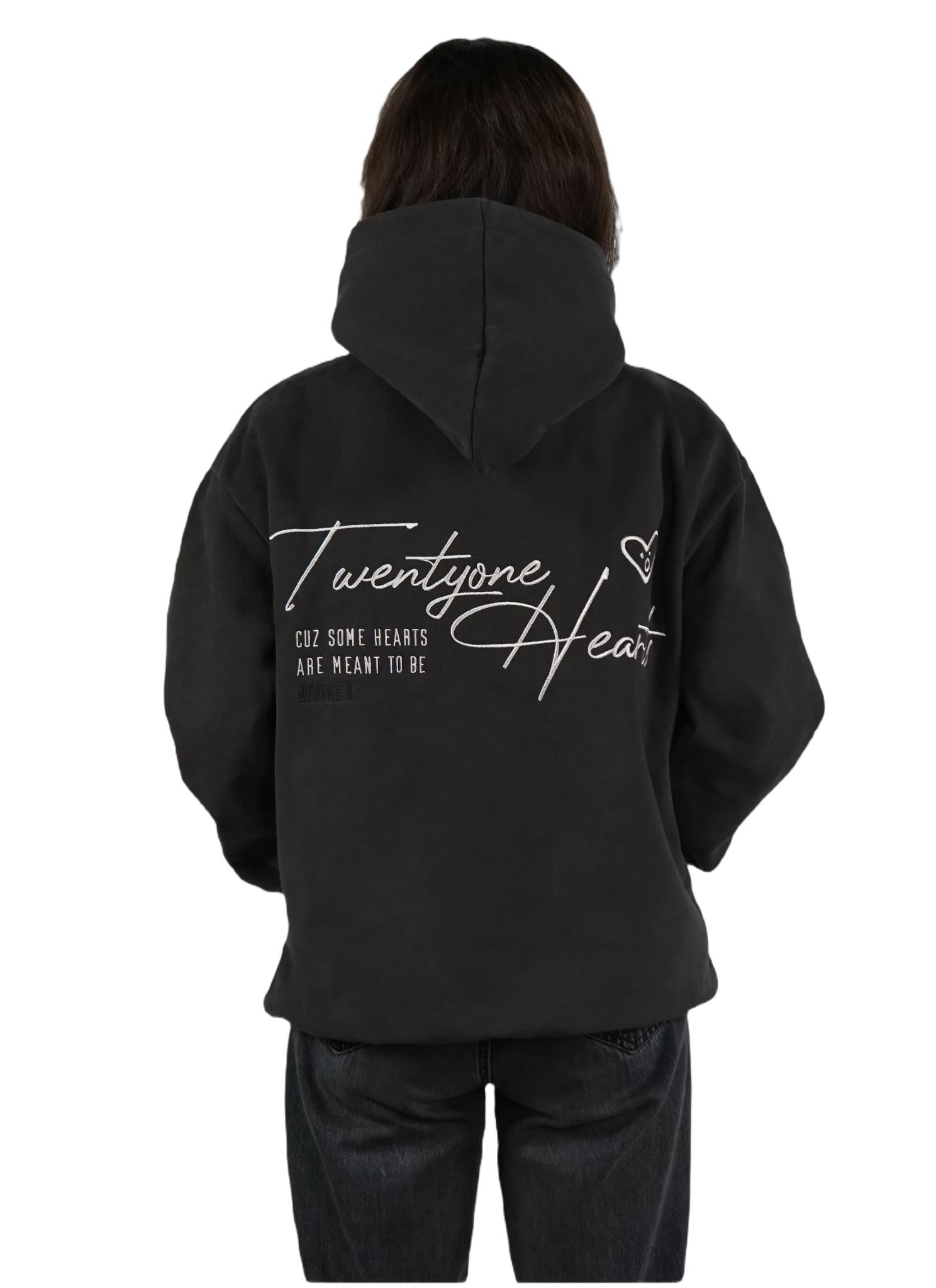 Broken Hearts Grey Oversize Hoodie