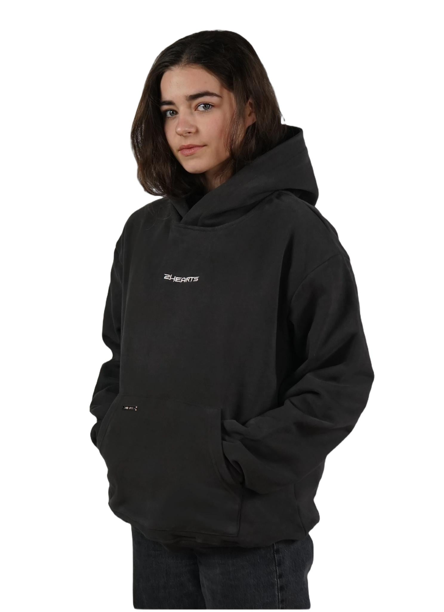 Broken Hearts Grey Oversize Hoodie
