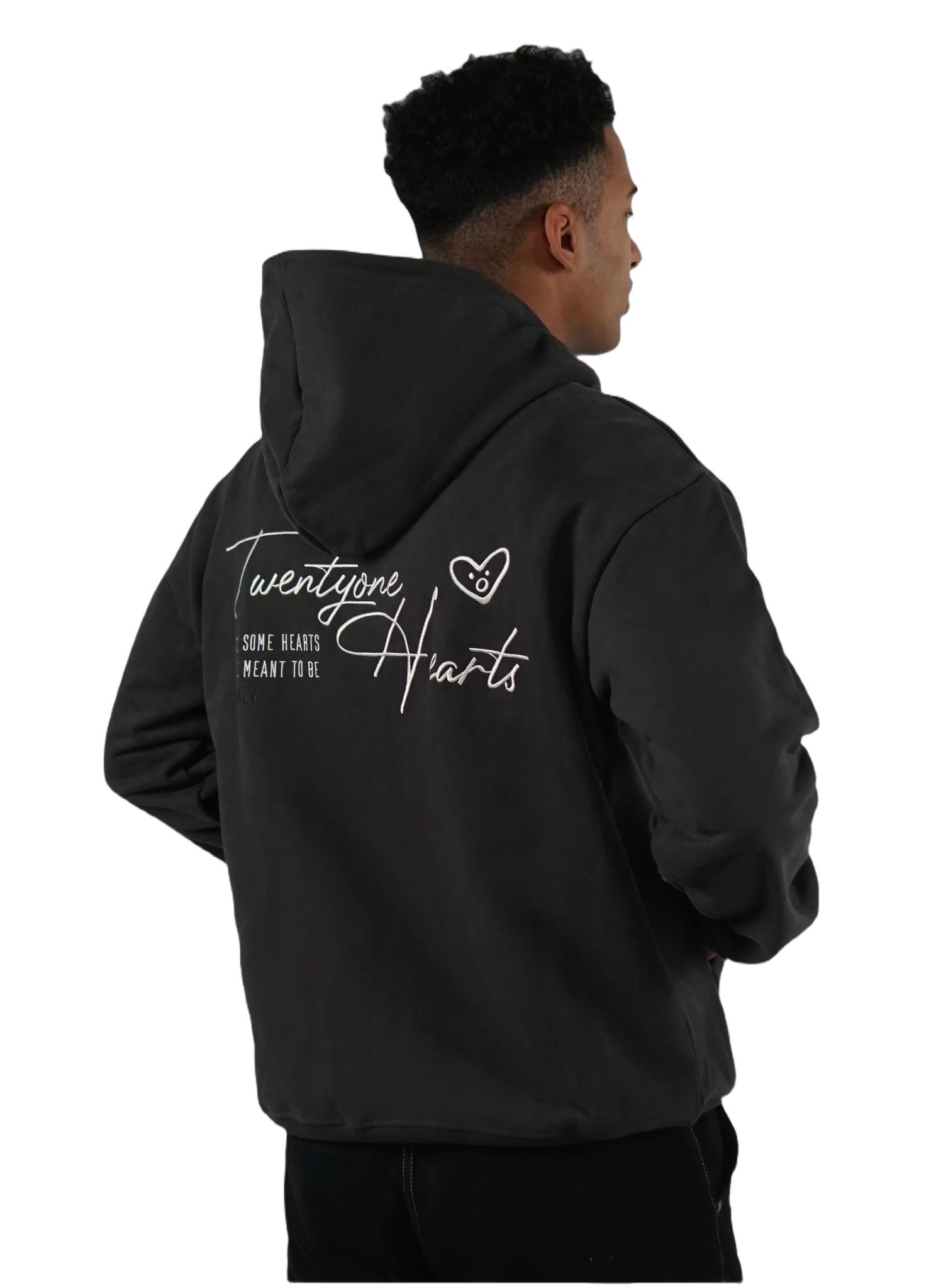 Broken Hearts Grey Oversize Hoodie