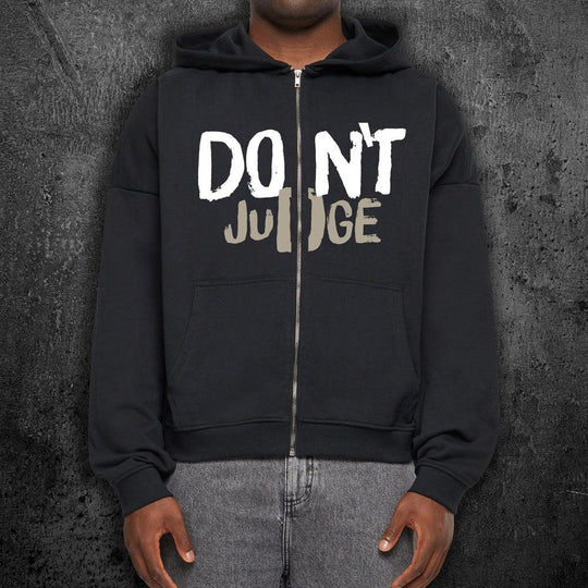 Oversized Zip-Hoodie Don`t Judge