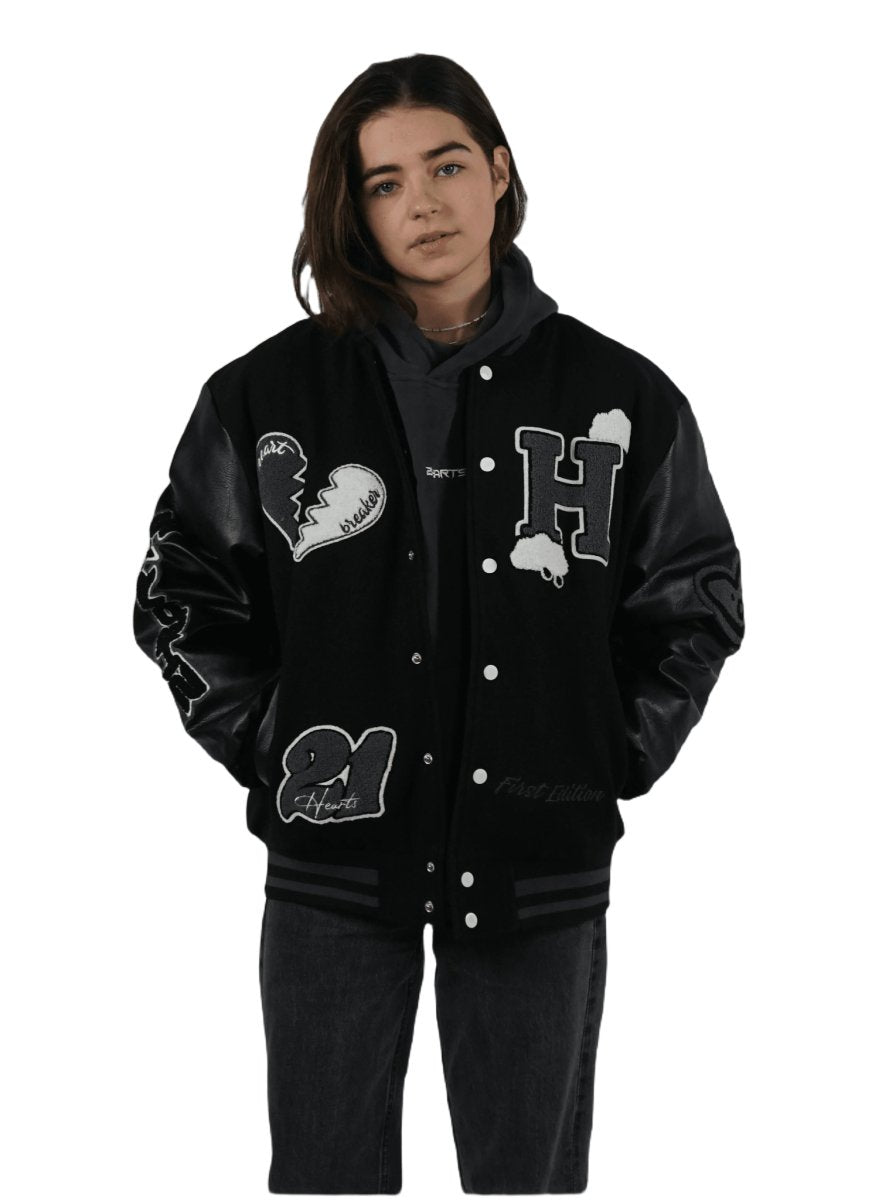 Broken Hearts Varsity Jacket - ZEIMZY