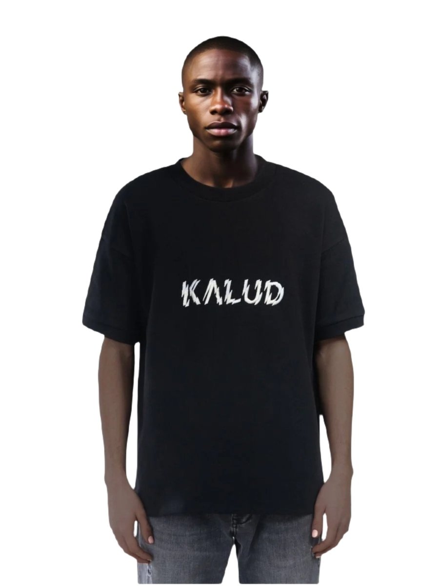 Heavy Cotton Oversize T-Shirt Broken Black KALUD - ZEIMZY