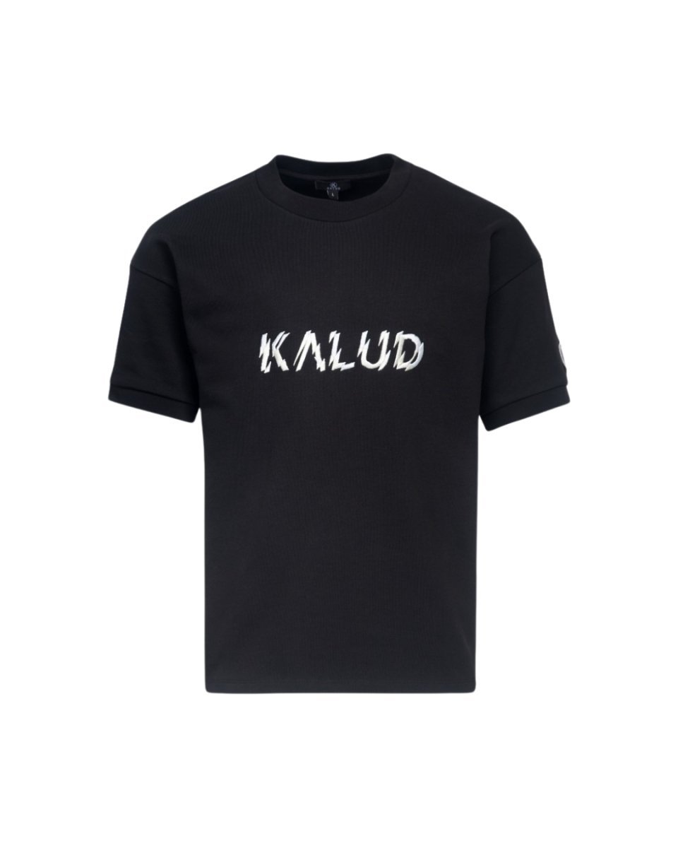 Heavy Cotton Oversize T-Shirt Broken Black KALUD - ZEIMZY