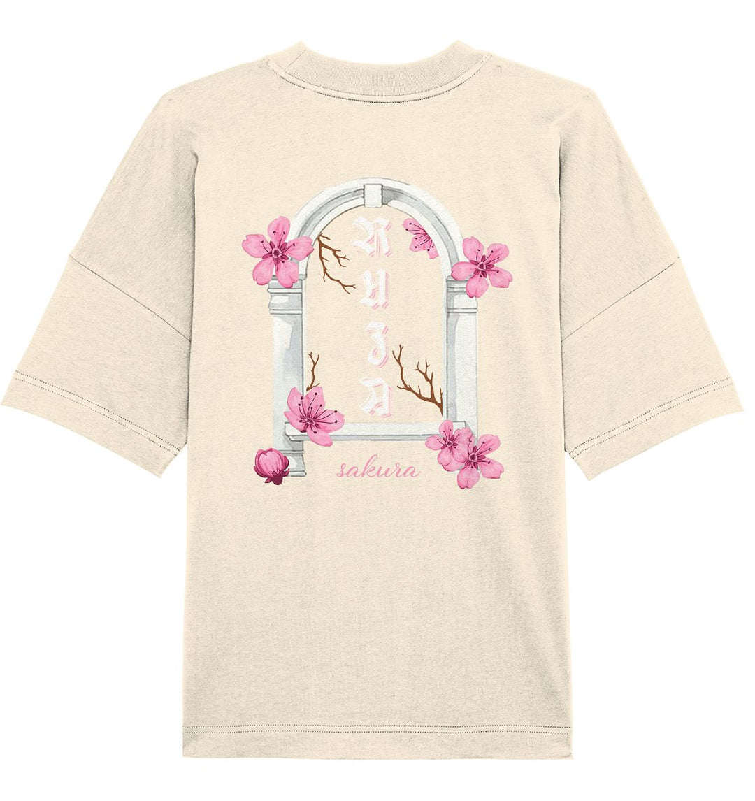 Sakura Backprint Oversize T-Shirt - ZEIMZY