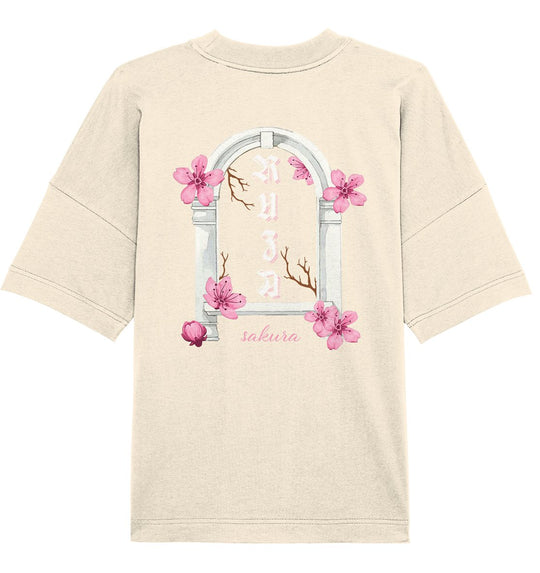 Sakura Backprint Oversize T-Shirt - ZEIMZY