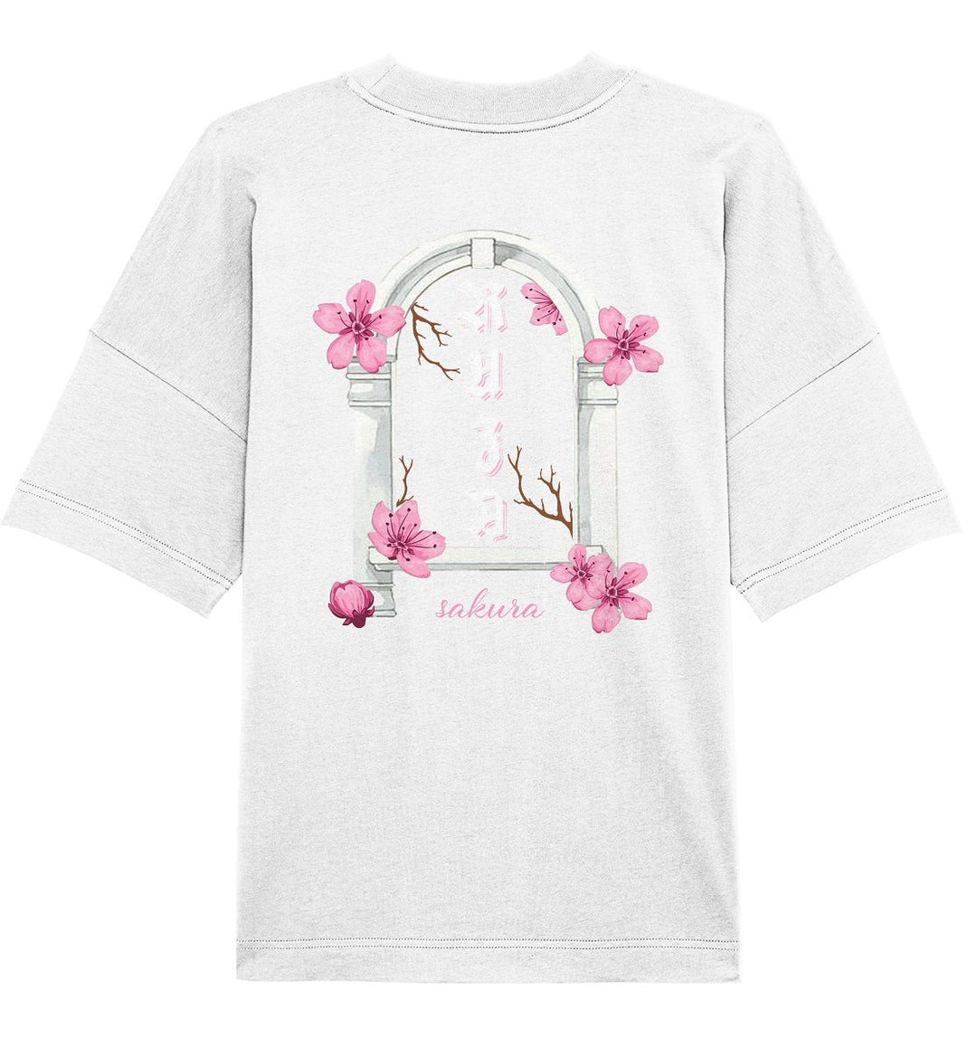 Sakura Backprint Oversize T-Shirt - ZEIMZY