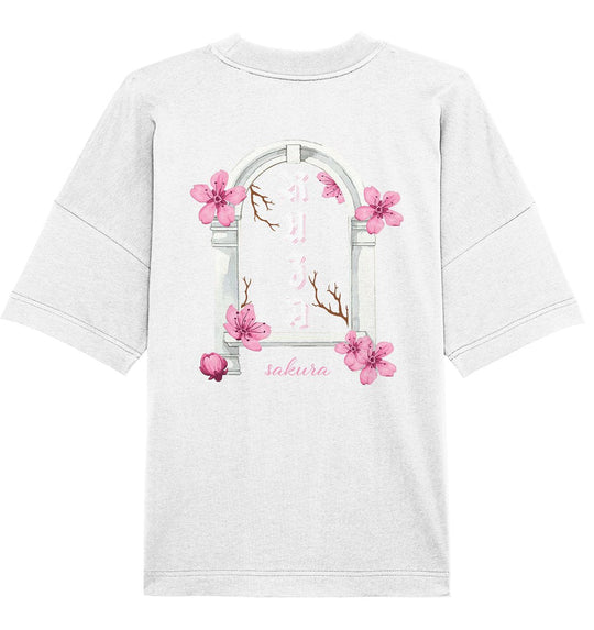 Sakura Backprint Oversize T-Shirt - ZEIMZY